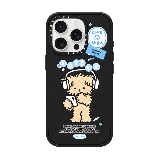 Oigu Club x CASETiFY iPhone 16 Pro ケース Sticker,Dog マットブラック インパクトケース MagSafe対応 Butter listening to music Back to School Oigu Club x CASETiFY iPhone 16 Pro ケース Sticker,Dog マットブラック インパクトケース MagSafe対応 Butter listening to music Back to School