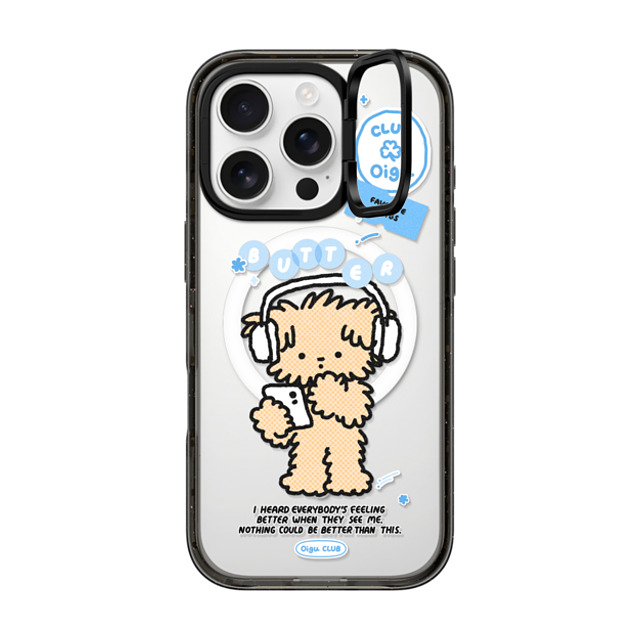 Oigu Club x CASETiFY iPhone 16 Pro ケース Sticker,Dog ブラック インパクトリングスタンドケース MagSafe対応 Butter listening to music Back to School Oigu Club x CASETiFY iPhone 16 Pro ケース Sticker,Dog ブラック インパクトリングスタンドケース MagSafe対応 Butter listening to music Back to School