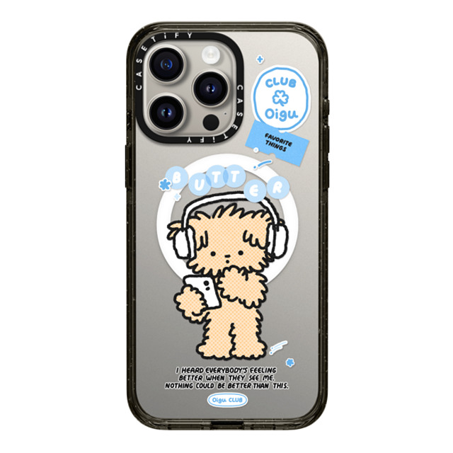 Oigu Club x CASETiFY iPhone 15 Pro Max ケース Sticker,Dog ブラック インパクトケース MagSafe対応 Butter listening to music Back to School Oigu Club x CASETiFY iPhone 15 Pro Max ケース Sticker,Dog ブラック インパクトケース MagSafe対応 Butter listening to music Back to School