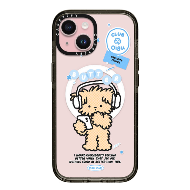 Oigu Club x CASETiFY iPhone 15 ケース Sticker,Dog ブラック インパクトケース MagSafe対応 Butter listening to music Back to School Oigu Club x CASETiFY iPhone 15 ケース Sticker,Dog ブラック インパクトケース MagSafe対応 Butter listening to music Back to School