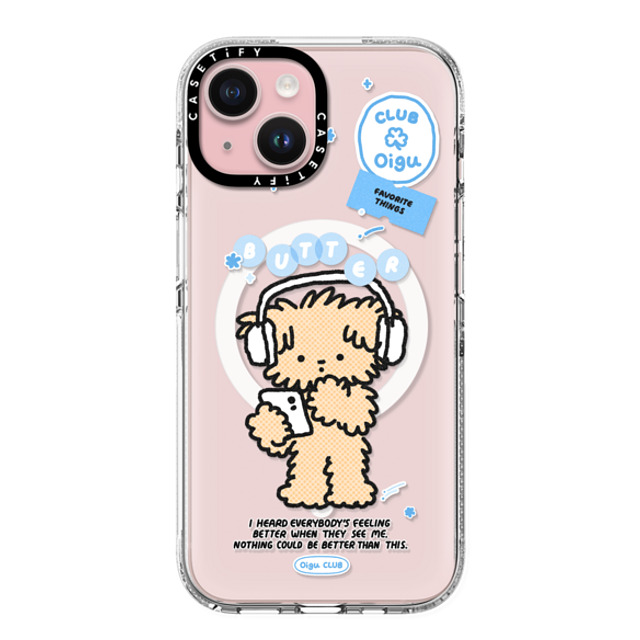 Oigu Club x CASETiFY iPhone 15 ケース Sticker,Dog クリア クリア ケース MagSafe対応 Butter listening to music Back to School Oigu Club x CASETiFY iPhone 15 ケース Sticker,Dog クリア クリア ケース MagSafe対応 Butter listening to music Back to School
