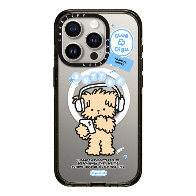 Oigu Club x CASETiFY iPhone 15 Pro ケース Sticker,Dog ブラック インパクトケース MagSafe対応 Butter listening to music Back to School Oigu Club x CASETiFY iPhone 15 Pro ケース Sticker,Dog ブラック インパクトケース MagSafe対応 Butter listening to music Back to School