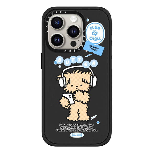 Oigu Club x CASETiFY iPhone 15 Pro ケース Sticker,Dog マットブラック インパクトケース MagSafe対応 Butter listening to music Back to School Oigu Club x CASETiFY iPhone 15 Pro ケース Sticker,Dog マットブラック インパクトケース MagSafe対応 Butter listening to music Back to School