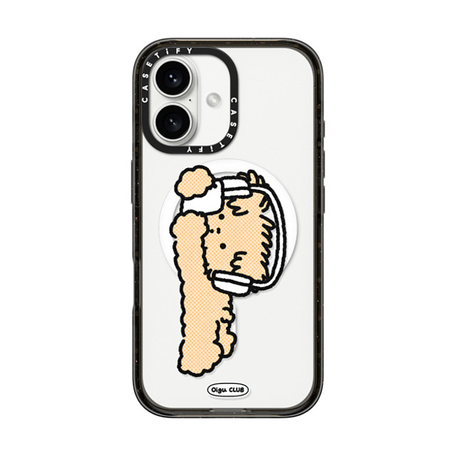 Oigu Club x CASETiFY iPhone 16 Case Dog,Cartoon Black Impact Case MagSafe Compatible Lazy Butter by Oigu Father's Day Oigu Club x CASETiFY iPhone 16 Case Dog,Cartoon Black Impact Case MagSafe Compatible Lazy Butter by Oigu Father's Day