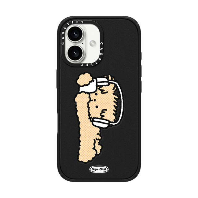 Oigu Club x CASETiFY iPhone 16 Case Dog,Cartoon Matte Black Impact Case MagSafe Compatible Lazy Butter by Oigu Father's Day Oigu Club x CASETiFY iPhone 16 Case Dog,Cartoon Matte Black Impact Case MagSafe Compatible Lazy Butter by Oigu Father's Day