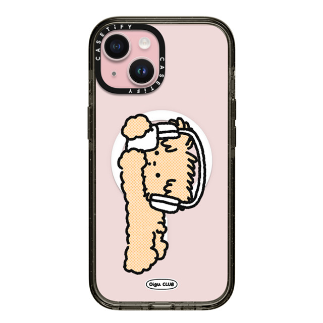 Oigu Club x CASETiFY iPhone 15 Case Dog,Cartoon Black Impact Case MagSafe Compatible Lazy Butter by Oigu Father's Day Oigu Club x CASETiFY iPhone 15 Case Dog,Cartoon Black Impact Case MagSafe Compatible Lazy Butter by Oigu Father's Day