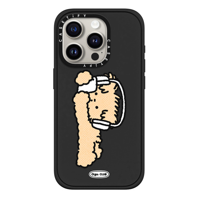 Oigu Club x CASETiFY iPhone 15 Pro ケース Dog,Cartoon マットブラック インパクトケース MagSafe対応 Lazy Butter by Oigu Back to School Oigu Club x CASETiFY iPhone 15 Pro ケース Dog,Cartoon マットブラック インパクトケース MagSafe対応 Lazy Butter by Oigu Back to School