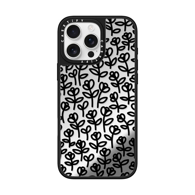 Yok x CASETiFY iPhone 16 Pro Max ケース Floral,Pattern Silver on Black ミラーケース MagSafe対応 Flower Power Father's Day Yok x CASETiFY iPhone 16 Pro Max ケース Floral,Pattern Silver on Black ミラーケース MagSafe対応 Flower Power Father's Day