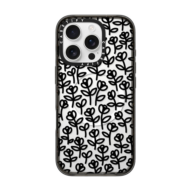 Yok x CASETiFY iPhone 16 Pro Case Floral,Pattern Black Impact Case MagSafe Compatible Flower Power Father's Day Yok x CASETiFY iPhone 16 Pro Case Floral,Pattern Black Impact Case MagSafe Compatible Flower Power Father's Day