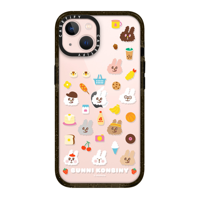 Bunni Konbiny x CASETiFY iPhone 13 ケース ブラック インパクトケース FLUFFY BUNNI FRIENDS