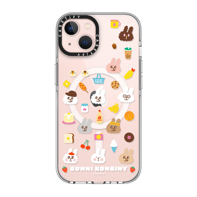 Bunni Konbiny x CASETiFY iPhone 13 ケース クリア クリア ケース MagSafe対応 FLUFFY BUNNI FRIENDS