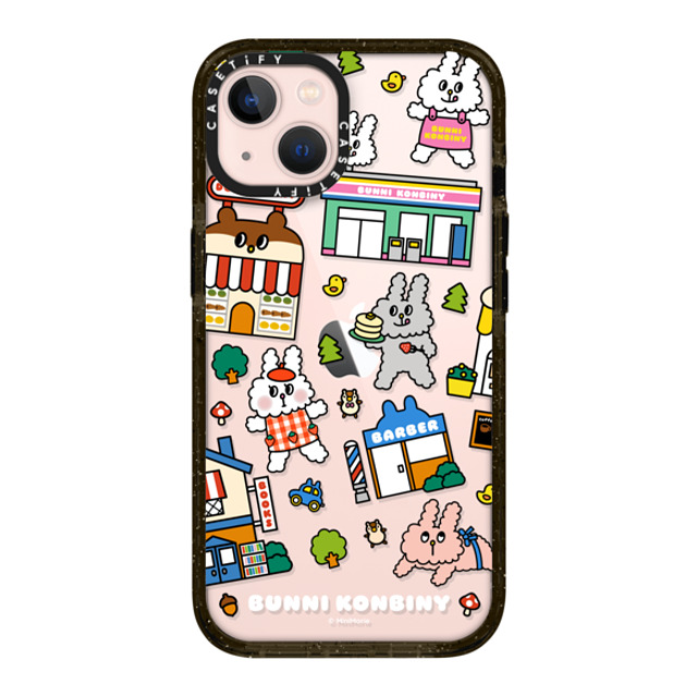 Bunni Konbiny x CASETiFY iPhone 13 ケース ブラック インパクトケース BUNNI TOWN