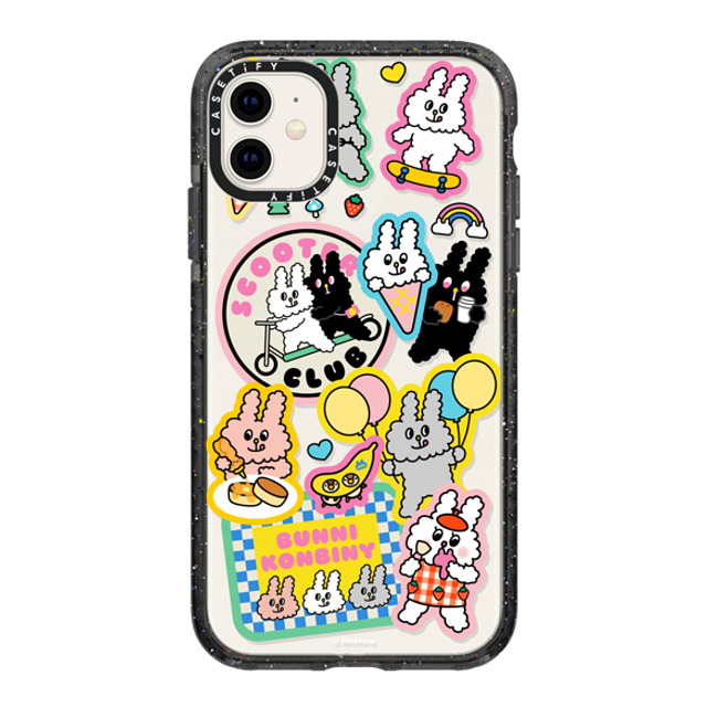 Bunni Konbiny x CASETiFY iPhone 11 ケース ブラック インパクトケース BUNNI STICKERS