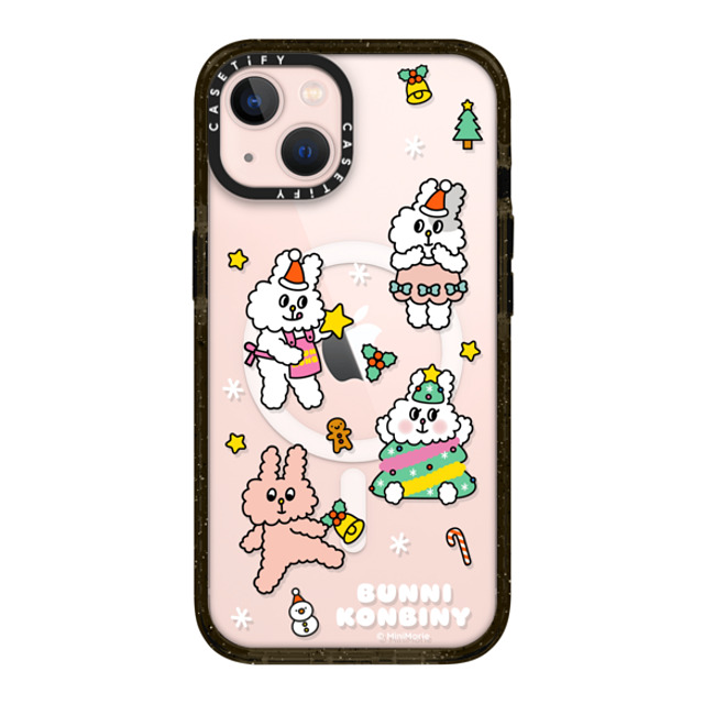 Bunni Konbiny x CASETiFY iPhone 13 ケース ブラック インパクトケース MagSafe対応 FESTIVE BUNNIES