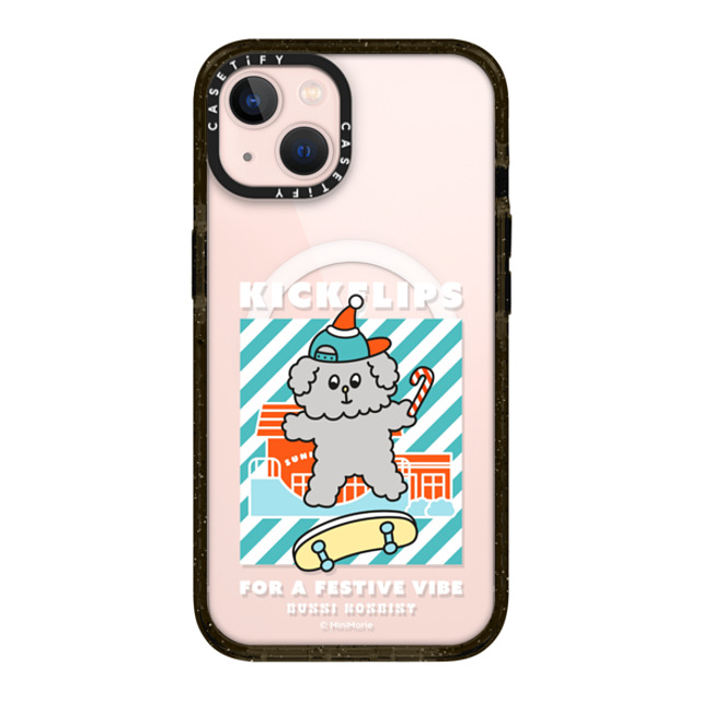 Bunni Konbiny x CASETiFY iPhone 13 ケース ブラック インパクトケース MagSafe対応 KANINA'S MERRY SKATE