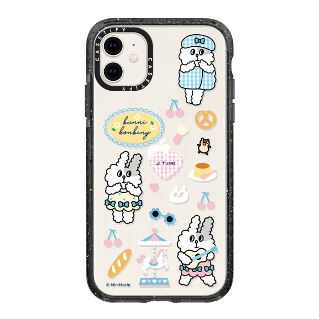 Bunni Konbiny x CASETiFY iPhone 11 ケース Bunny,Animal ブラック インパクトケース JE T'AIME JOMI Back to School Bunni Konbiny x CASETiFY iPhone 11 ケース Bunny,Animal ブラック インパクトケース JE T'AIME JOMI Back to School