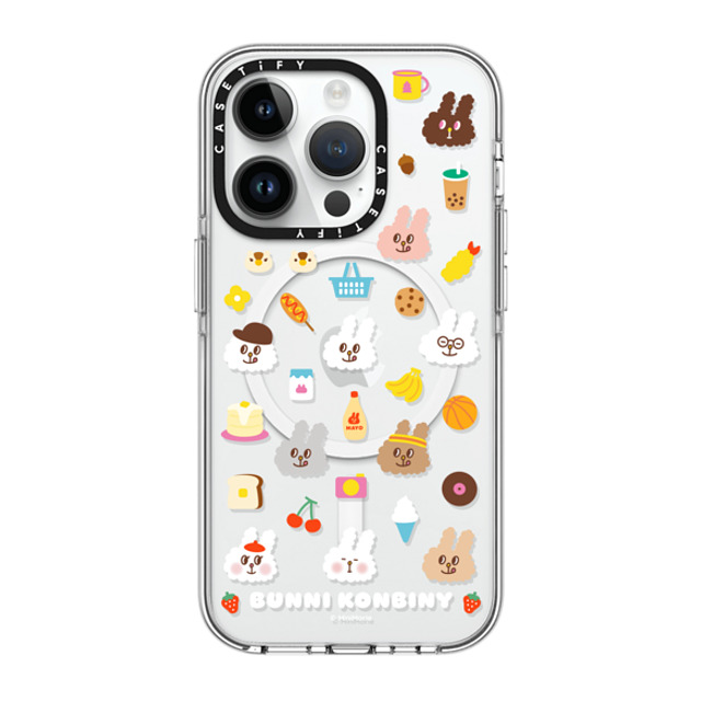 Bunni Konbiny x CASETiFY iPhone 14 Pro ケース クリア クリア ケース MagSafe対応 FLUFFY BUNNI FRIENDS