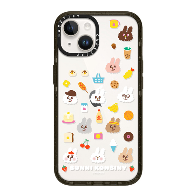 Bunni Konbiny x CASETiFY iPhone 14 ケース ブラック インパクトケース FLUFFY BUNNI FRIENDS