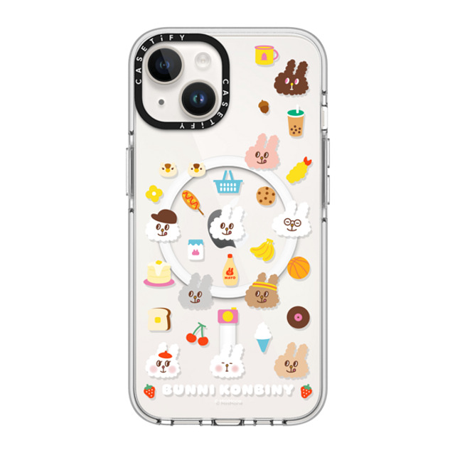 Bunni Konbiny x CASETiFY iPhone 14 ケース クリア クリア ケース MagSafe対応 FLUFFY BUNNI FRIENDS