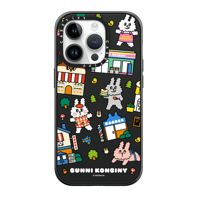 Bunni Konbiny x CASETiFY iPhone 14 Pro ケース マットブラック インパクトケース MagSafe対応 BUNNI TOWN