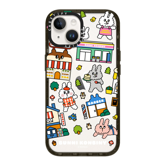 Bunni Konbiny x CASETiFY iPhone 14 ケース ブラック インパクトケース BUNNI TOWN