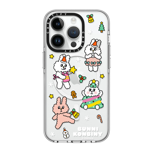 Bunni Konbiny x CASETiFY iPhone 14 Pro ケース クリア クリア ケース MagSafe対応 FESTIVE BUNNIES