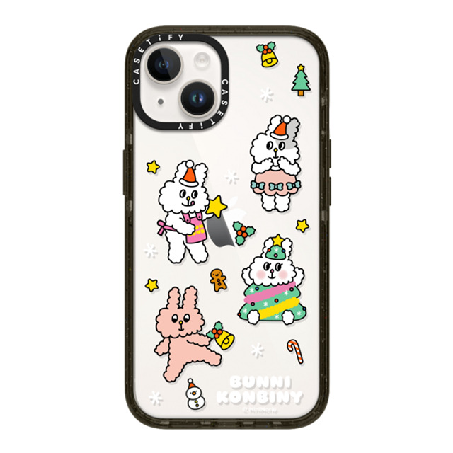 Bunni Konbiny x CASETiFY iPhone 14 ケース ブラック インパクトケース FESTIVE BUNNIES