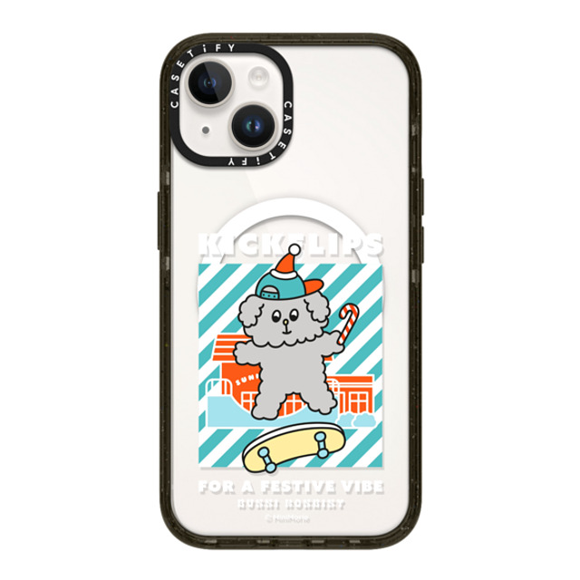 Bunni Konbiny x CASETiFY iPhone 14 ケース ブラック インパクトケース MagSafe対応 KANINA'S MERRY SKATE