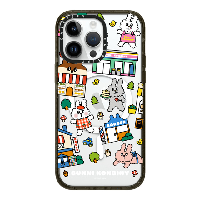 Bunni Konbiny x CASETiFY iPhone 14 Pro Max ケース ブラック インパクトケース MagSafe対応 BUNNI TOWN