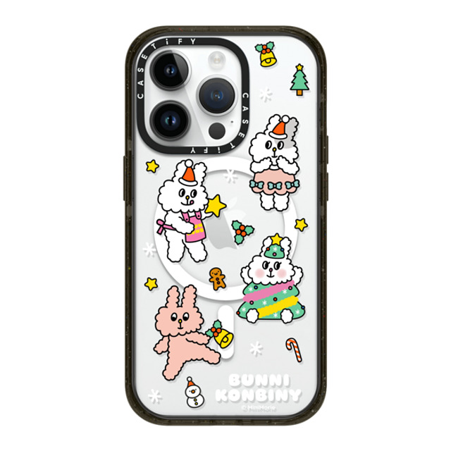 Bunni Konbiny x CASETiFY iPhone 14 Pro ケース ブラック インパクトケース MagSafe対応 FESTIVE BUNNIES