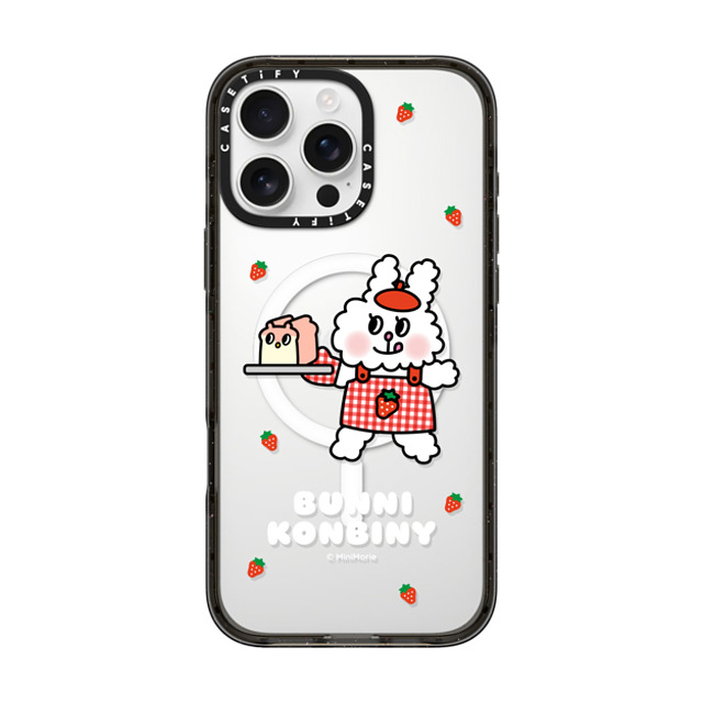 Bunni Konbiny x CASETiFY iPhone 16 Pro Max ケース ブラック インパクトケース MagSafe対応 BAKING FUN