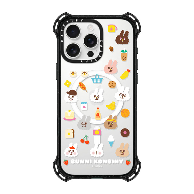 Bunni Konbiny x CASETiFY iPhone 16 Pro Max ケース ブラック バウンスケース FLUFFY BUNNI FRIENDS