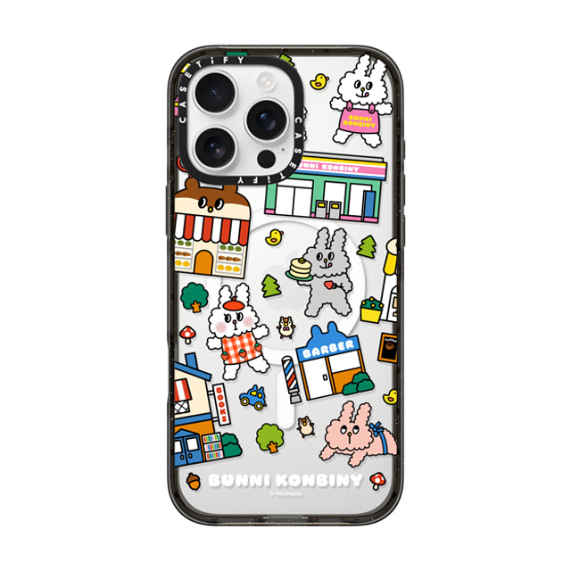 Bunni Konbiny x CASETiFY iPhone 16 Pro Max ケース ブラック インパクトケース MagSafe対応 BUNNI TOWN