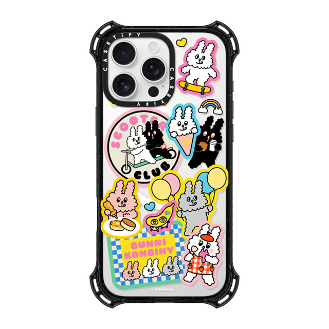 Bunni Konbiny x CASETiFY iPhone 16 Pro Max ケース ブラック バウンスケース BUNNI STICKERS