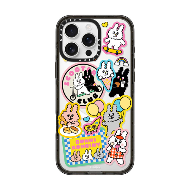 Bunni Konbiny x CASETiFY iPhone 16 Pro Max ケース ブラック インパクトケース MagSafe対応 BUNNI STICKERS