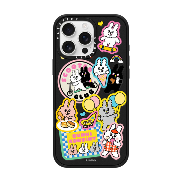 Bunni Konbiny x CASETiFY iPhone 16 Pro Max ケース マットブラック インパクトケース MagSafe対応 BUNNI STICKERS