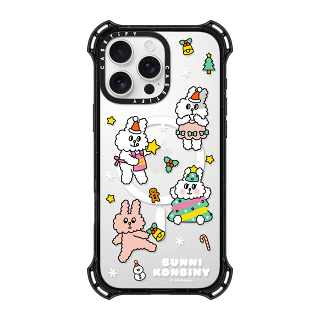 Bunni Konbiny x CASETiFY iPhone 16 Pro Max ケース ブラック バウンスケース FESTIVE BUNNIES