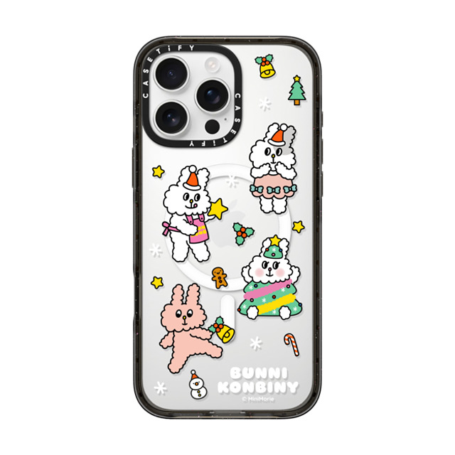 Bunni Konbiny x CASETiFY iPhone 16 Pro Max ケース ブラック インパクトケース MagSafe対応 FESTIVE BUNNIES