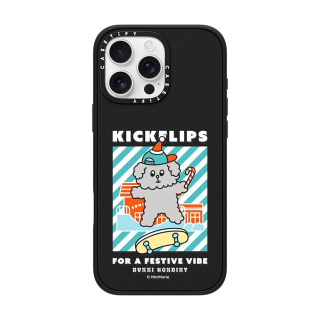 Bunni Konbiny x CASETiFY iPhone 16 Pro Max ケース マットブラック インパクトケース MagSafe対応 KANINA'S MERRY SKATE