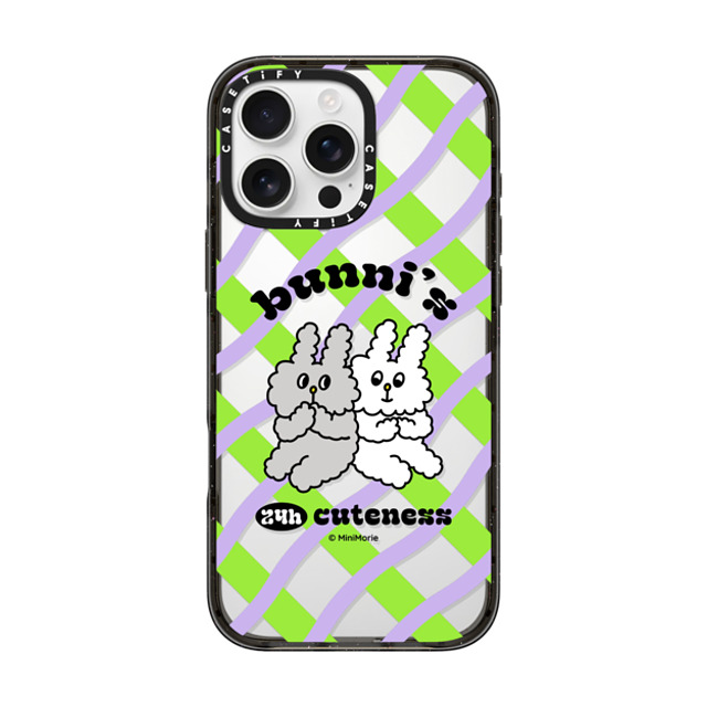 Bunni Konbiny x CASETiFY iPhone 16 Pro Max ケース Bunny,Animal ブラック インパクトケース 24H CUTENESS Back to School Bunni Konbiny x CASETiFY iPhone 16 Pro Max ケース Bunny,Animal ブラック インパクトケース 24H CUTENESS Back to School