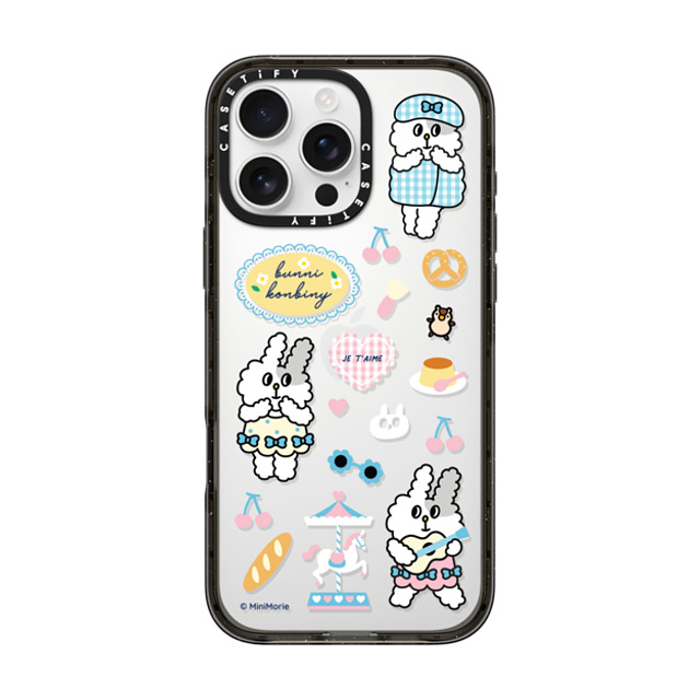 Bunni Konbiny x CASETiFY iPhone 16 Pro Max ケース Bunny,Animal ブラック インパクトケース JE T'AIME JOMI Back to School Bunni Konbiny x CASETiFY iPhone 16 Pro Max ケース Bunny,Animal ブラック インパクトケース JE T'AIME JOMI Back to School