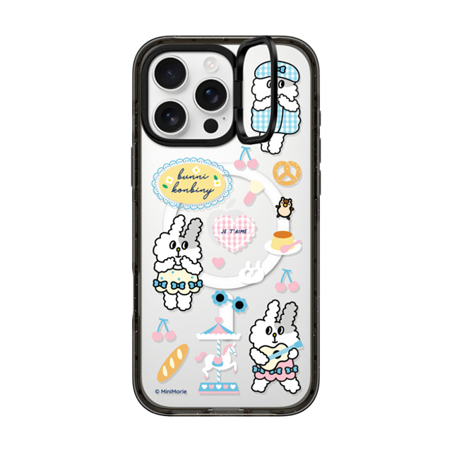 Bunni Konbiny x CASETiFY iPhone 16 Pro Max ケース Bunny,Animal ブラック インパクトリングスタンドケース MagSafe対応 JE T'AIME JOMI Father's Day Bunni Konbiny x CASETiFY iPhone 16 Pro Max ケース Bunny,Animal ブラック インパクトリングスタンドケース MagSafe対応 JE T'AIME JOMI Father's Day