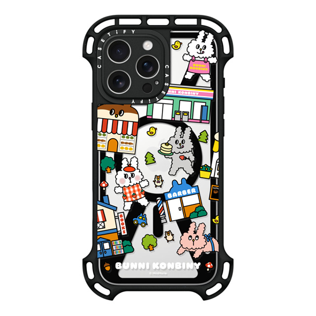 Bunni Konbiny x CASETiFY iPhone 16 Pro Max ケース ブラック ウルトラ バウンスケース MagSafe対応 BUNNI TOWN