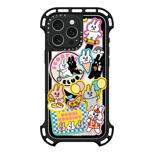 Bunni Konbiny x CASETiFY iPhone 16 Pro Max ケース ブラック ウルトラ バウンスケース MagSafe対応 BUNNI STICKERS