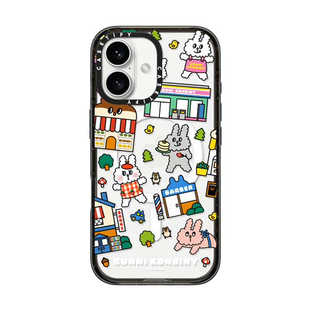 Bunni Konbiny x CASETiFY iPhone 16 ケース ブラック インパクトケース MagSafe対応 BUNNI TOWN