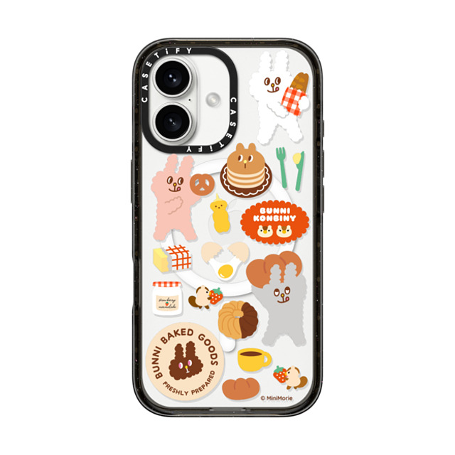 Bunni Konbiny x CASETiFY iPhone 16 Case Bunny,Animal Black Impact Case MagSafe Compatible BUNNI BAKES Back to School Bunni Konbiny x CASETiFY iPhone 16 Case Bunny,Animal Black Impact Case MagSafe Compatible BUNNI BAKES Back to School