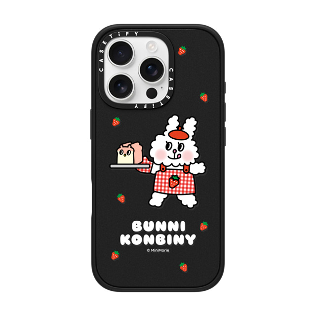 Bunni Konbiny x CASETiFY iPhone 16 Pro ケース マットブラック インパクトケース MagSafe対応 BAKING FUN