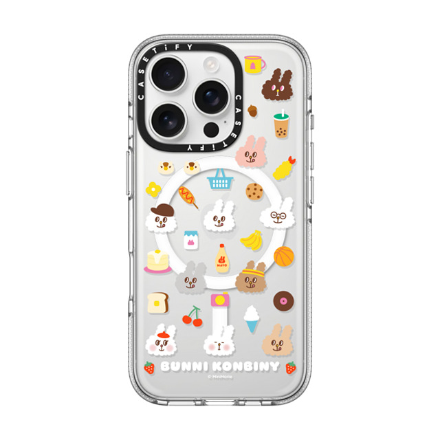 Bunni Konbiny x CASETiFY iPhone 16 Pro ケース クリア クリア ケース MagSafe対応 FLUFFY BUNNI FRIENDS