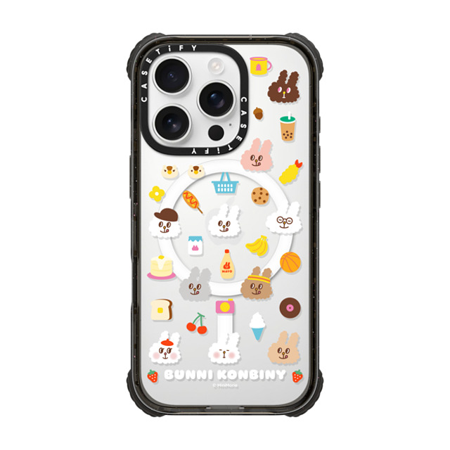 Bunni Konbiny x CASETiFY iPhone 16 Pro Case Black ウルトラ インパクトケース MagSafe 対応 FLUFFY BUNNI FRIENDS Bunni Konbiny x CASETiFY iPhone 16 Pro Case Black ウルトラ インパクトケース MagSafe 対応 FLUFFY BUNNI FRIENDS