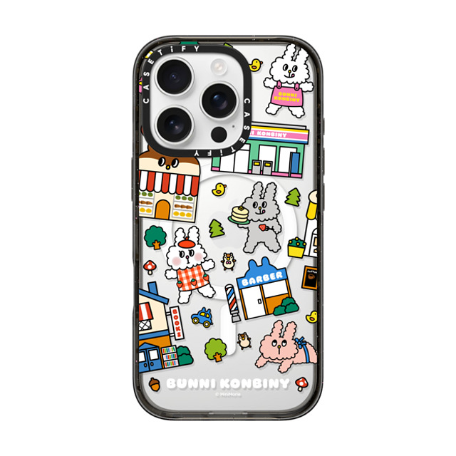 Bunni Konbiny x CASETiFY iPhone 16 Pro ケース ブラック インパクトケース MagSafe対応 BUNNI TOWN